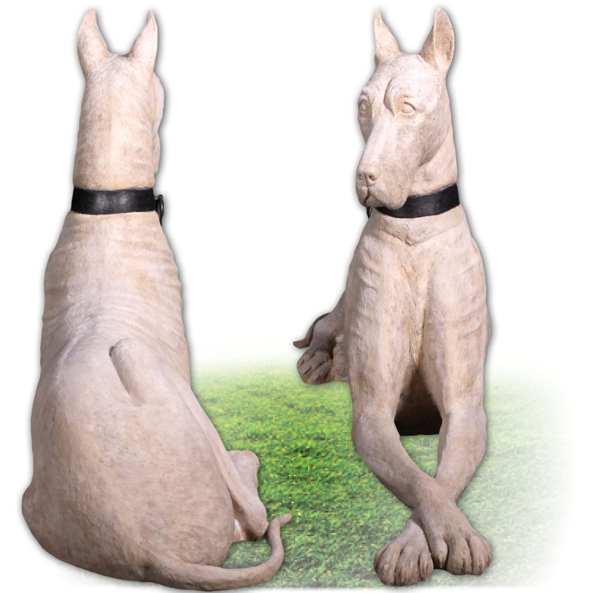 Natureworks Australia Great Dane Sculpture - large lying pose Roman stone finish