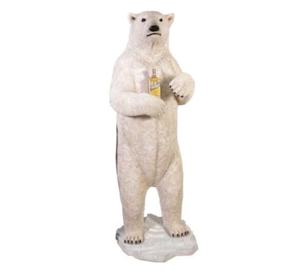 Guzzling Polar Bear Statue With Rum NW