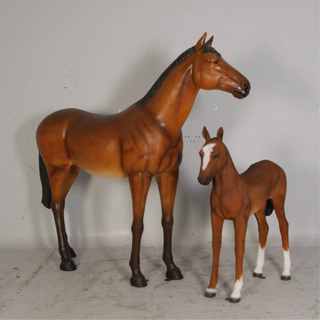 Natureworks Australia Natureworks Horse statue 7ft - 100019 - Chestnut shown with matching foal