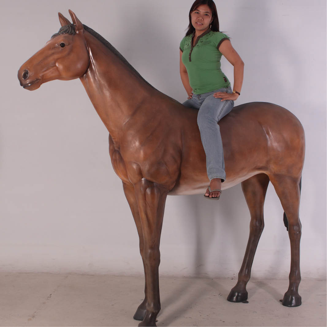 Natureworks Australia Natureworks Horse statue 7ft - 100019 - shown with lady sitting on top