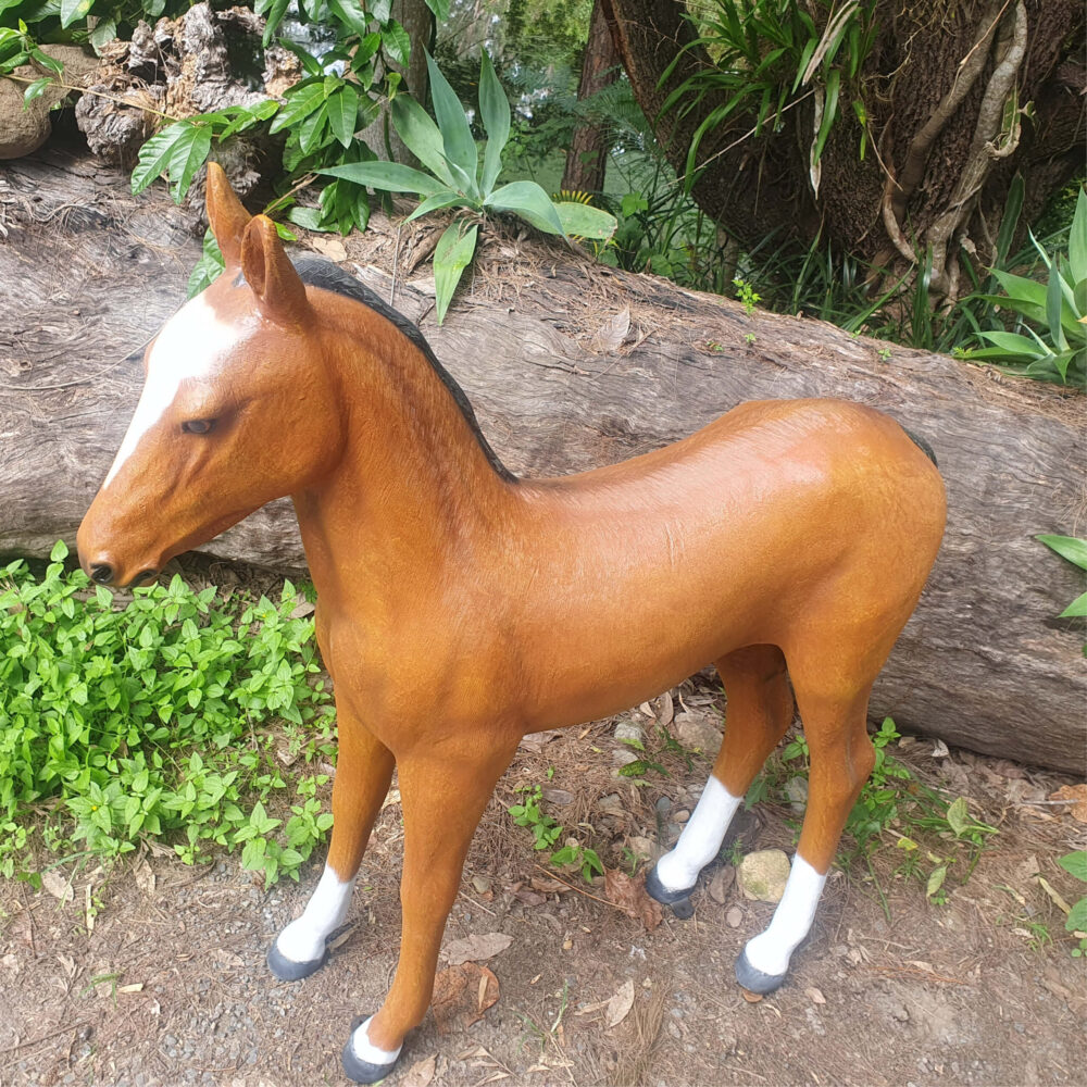 Horse foal - standing statue - 120043- top view- taken outside at Natureworks studio