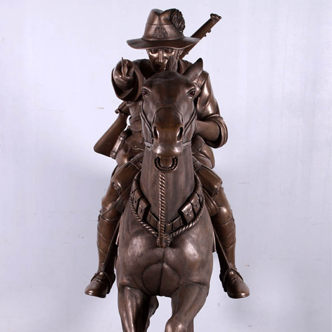 Natureworks Australia Horse & Rider 7ft - Charge at Beersheba Statue - 130032Bronze finish- Front view