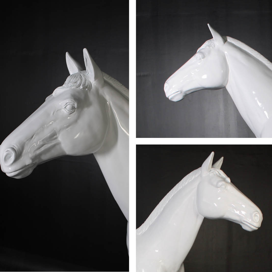 Natureworks Australia Horse 7ft - White with gloss finish - 100019WG- various head views