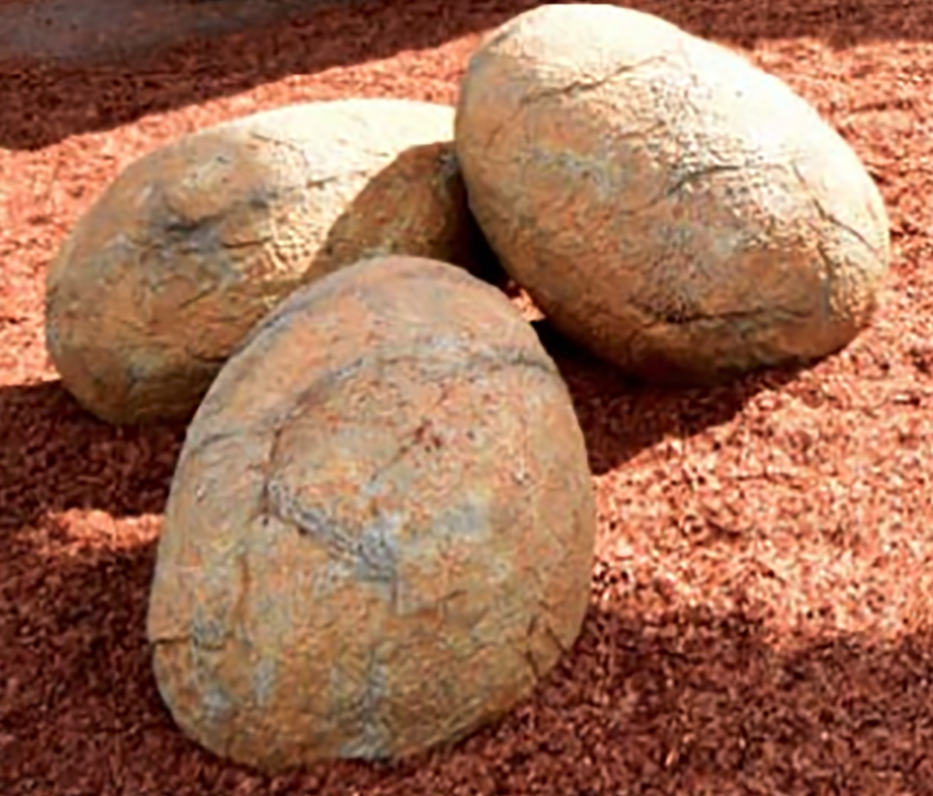 Natureworks Australia Concrete Eggs for Huntington Rise playground - set of 3- close up view of detail