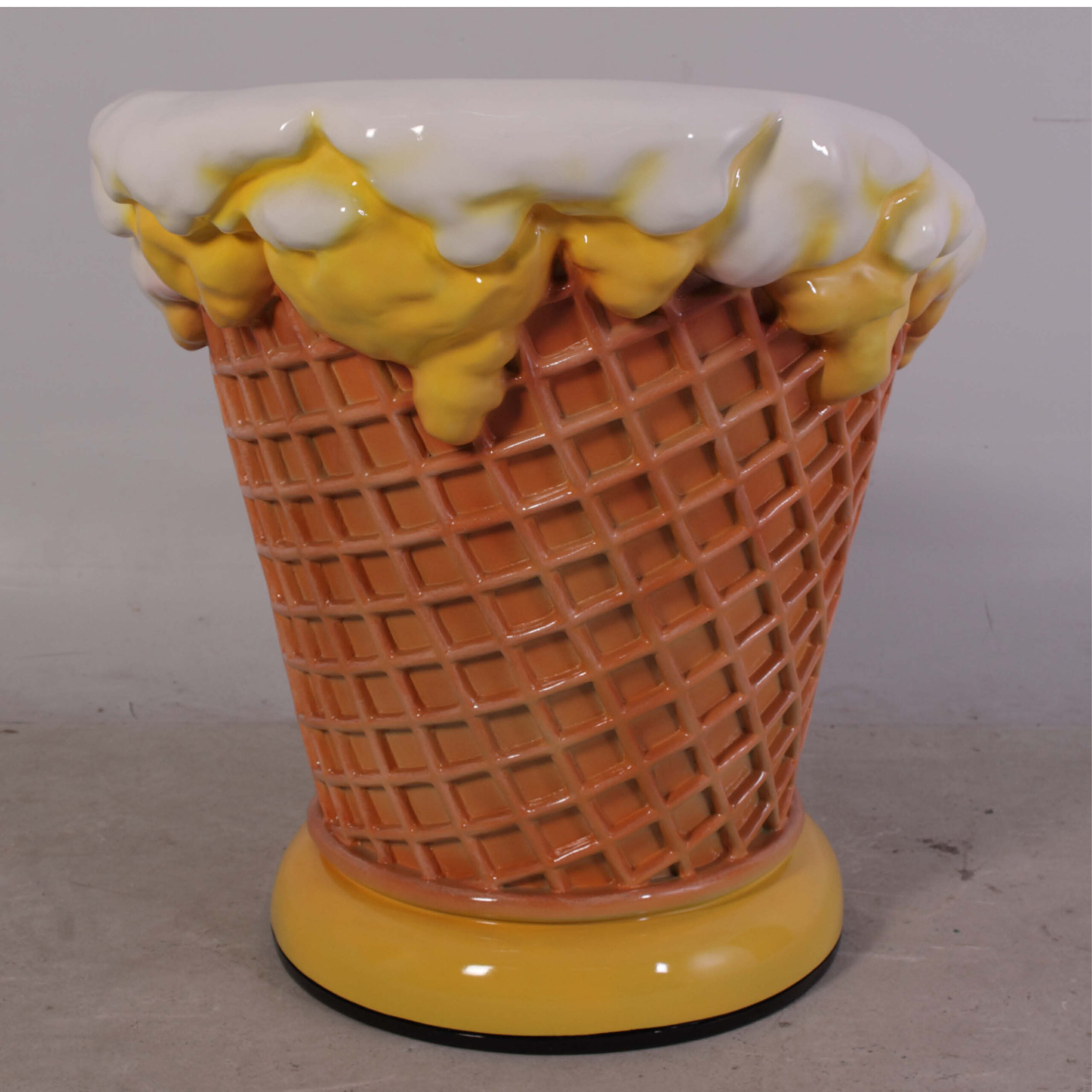 Natureworks Australia Ice Cream chair - langka 130020Langka- yellow colour chair / seta for ice cream parlours and shop fronts - showing rear view of chair detail