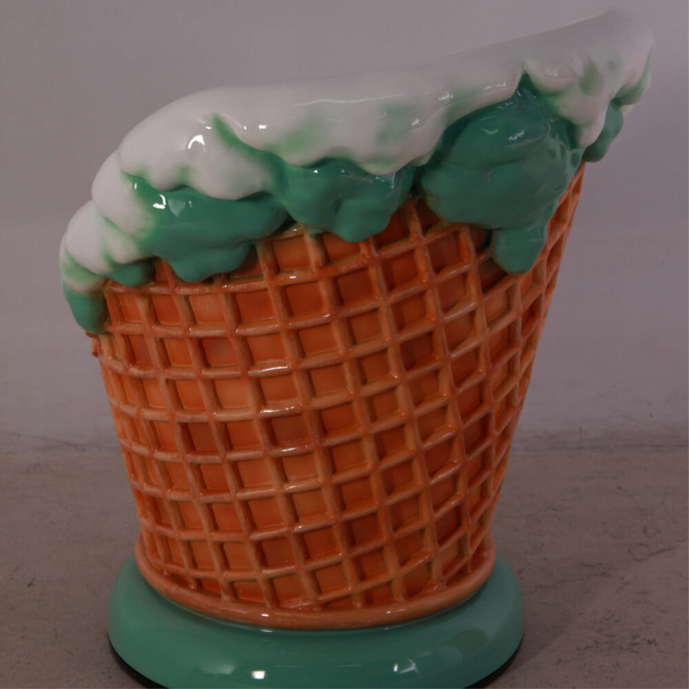 Ice Cream Chair - Mint Green colour - L65cm x W 63cm - H 71cm - SKU 130020- for sale available individually or as a set with various colours/flavours - showing rear angle view