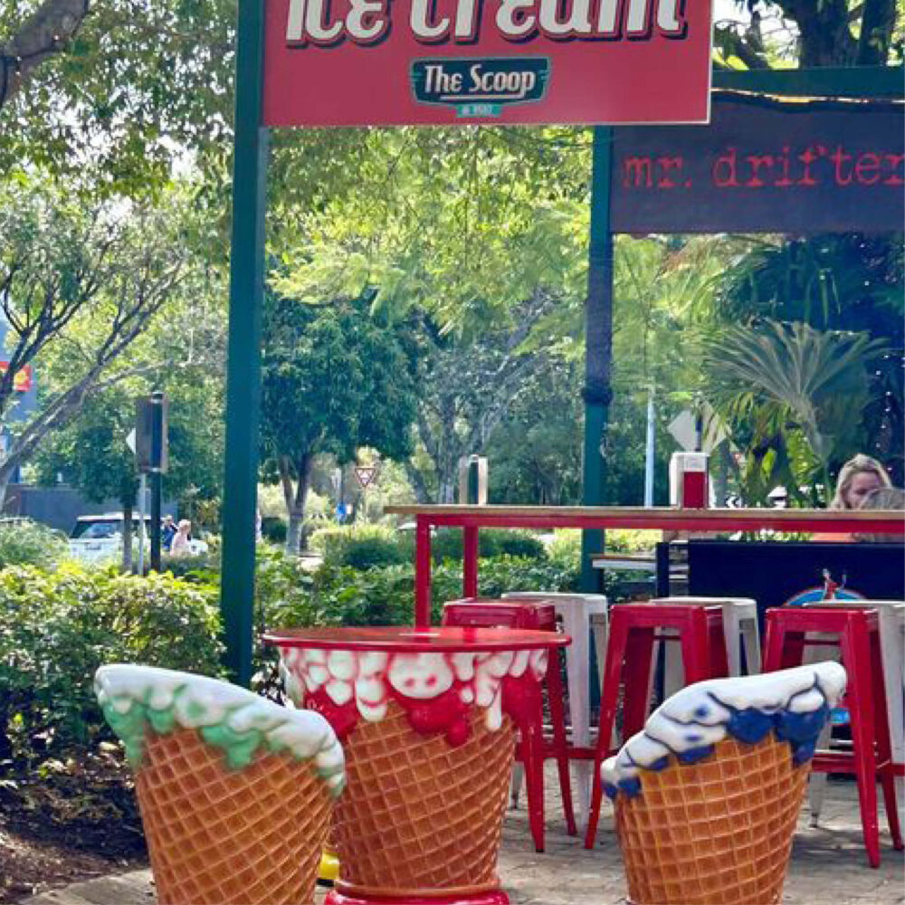 Strawberry themed Ice Cream Chair - showing rear angle view - 130020strawberry