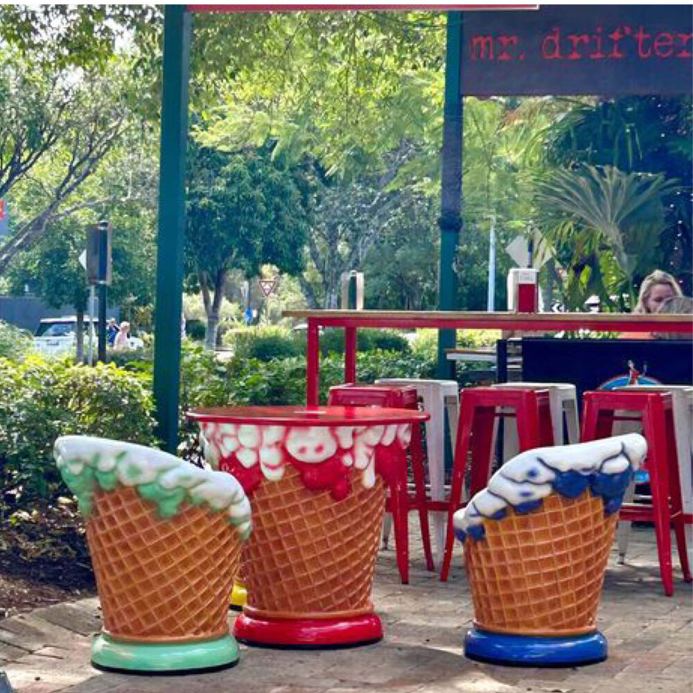 Ice Cream Chair - Ube - 130020Ube - shown out the front of shop