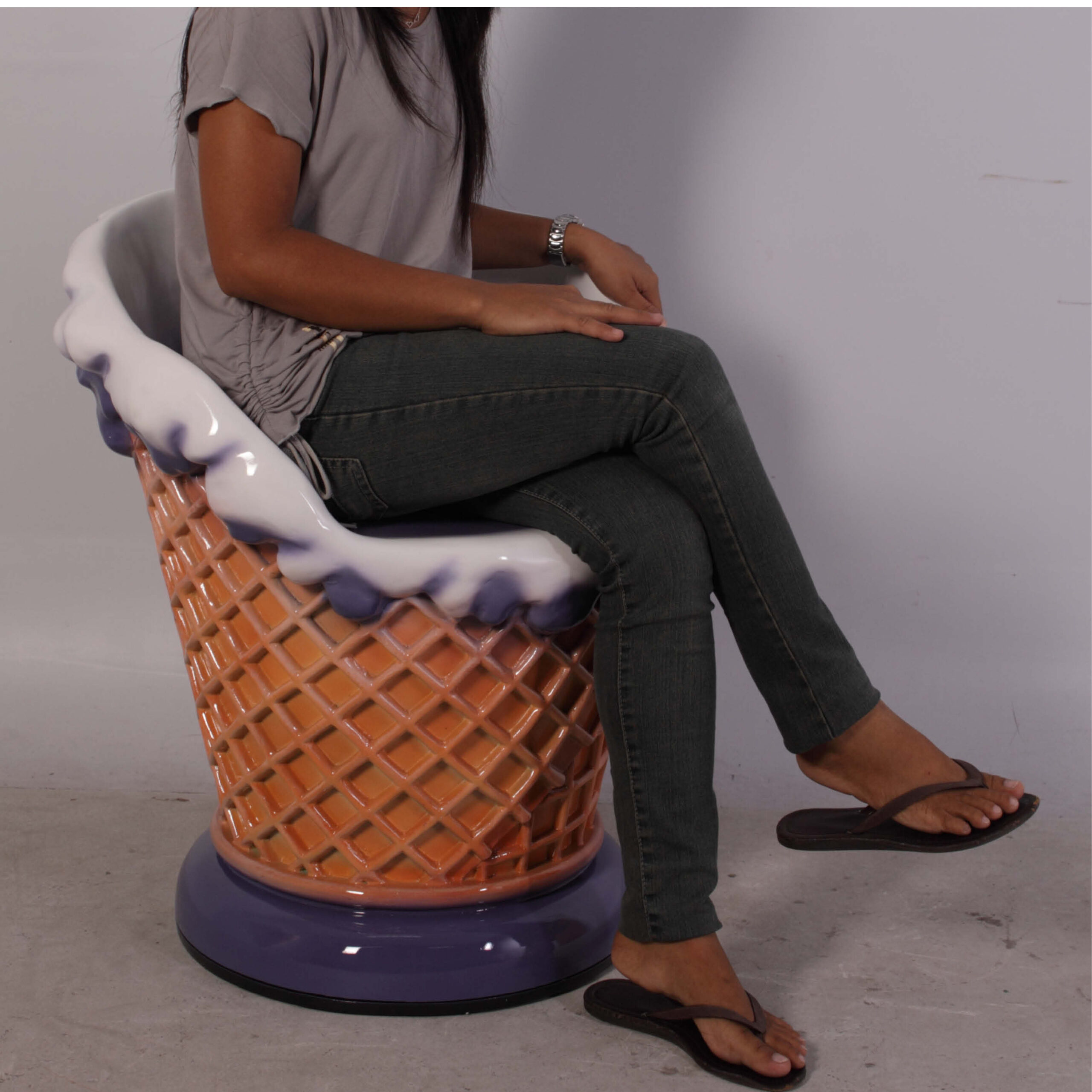 Natureworks Australia Ice Cream Chair - Ube - 130020Ube - shown with lady sitting in chair