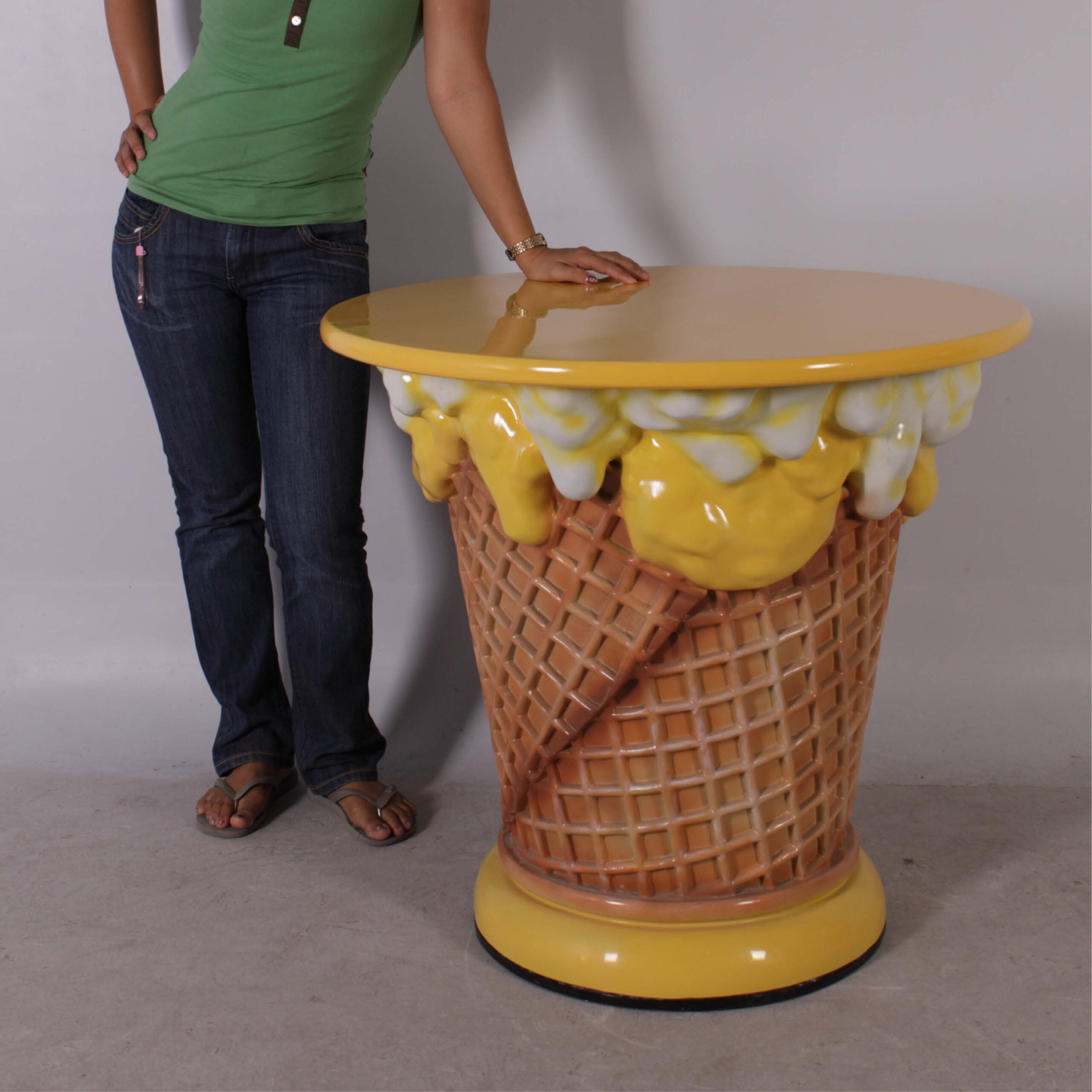 Natureworks Australia Ice cream table - 130019Langka -shown with lady