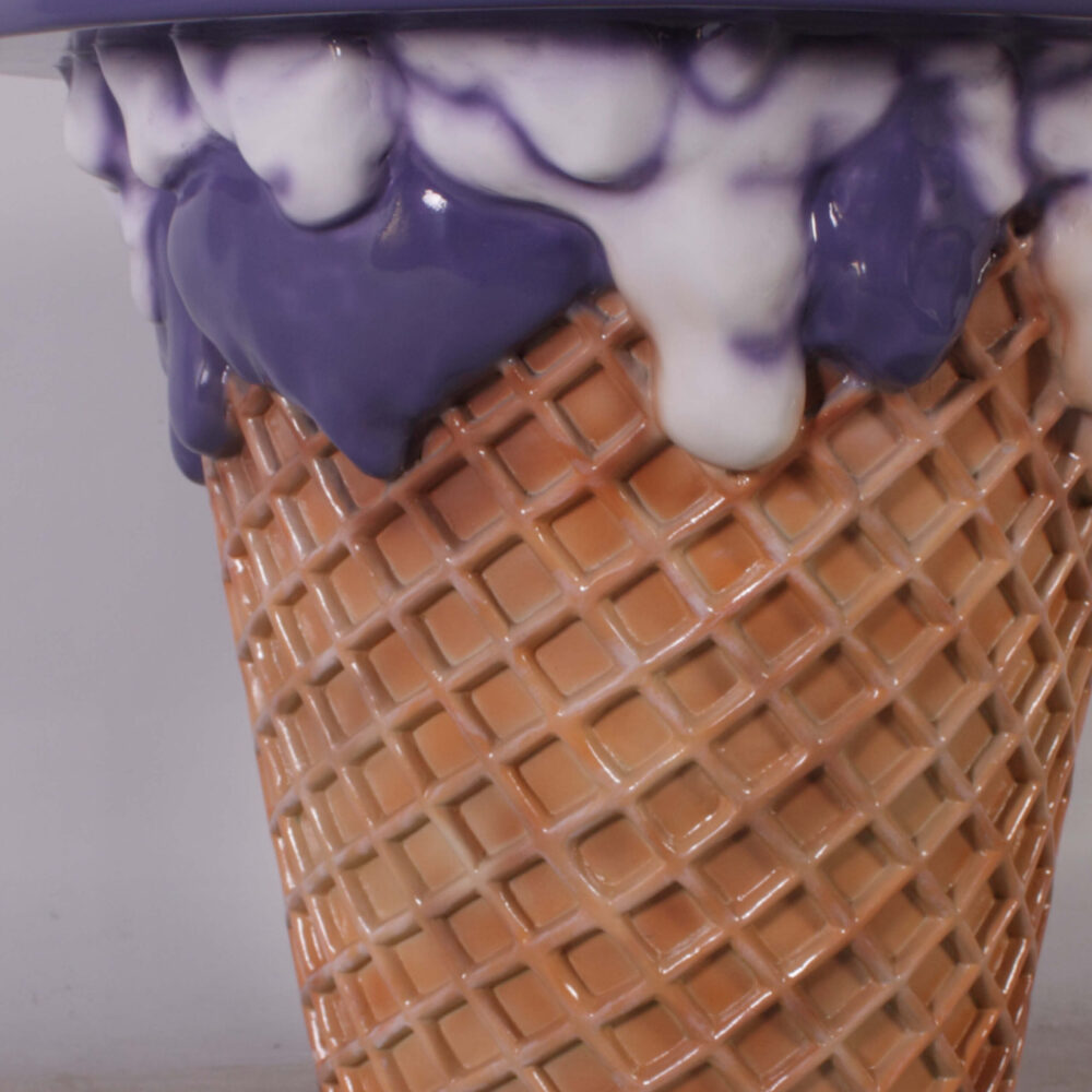 Ice Cream Table - showing close up of ice cream and waffle cone detail- 130019-UBE - purple