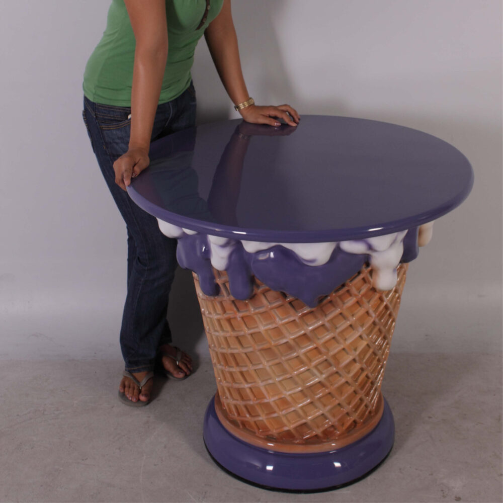 Ice Cream Table -showin with lady-130019-UBE or purple colour