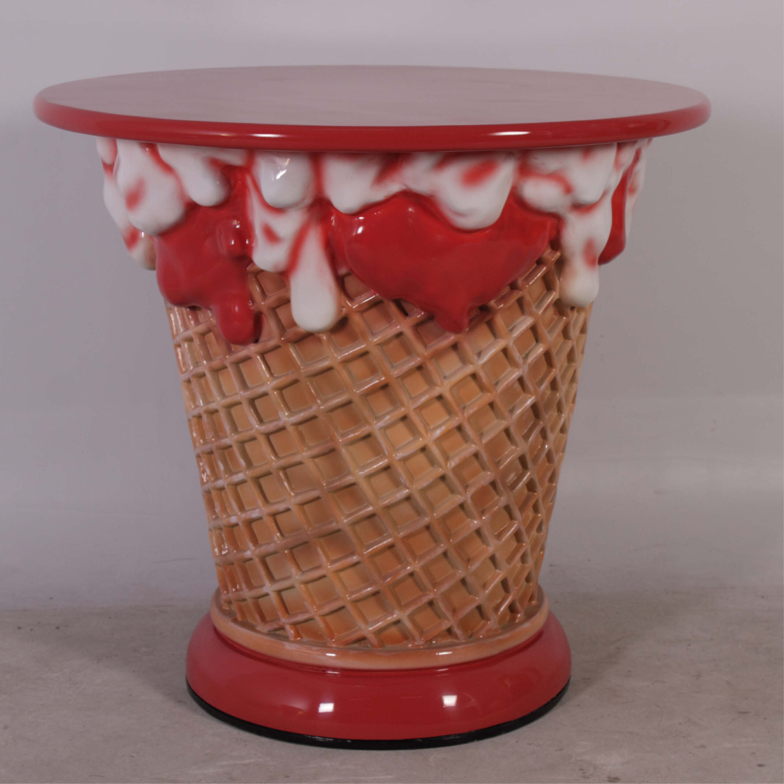 Natureworks Australia Ice Cream Table - Side view showing ice cream dripping detail - 130019strawberry