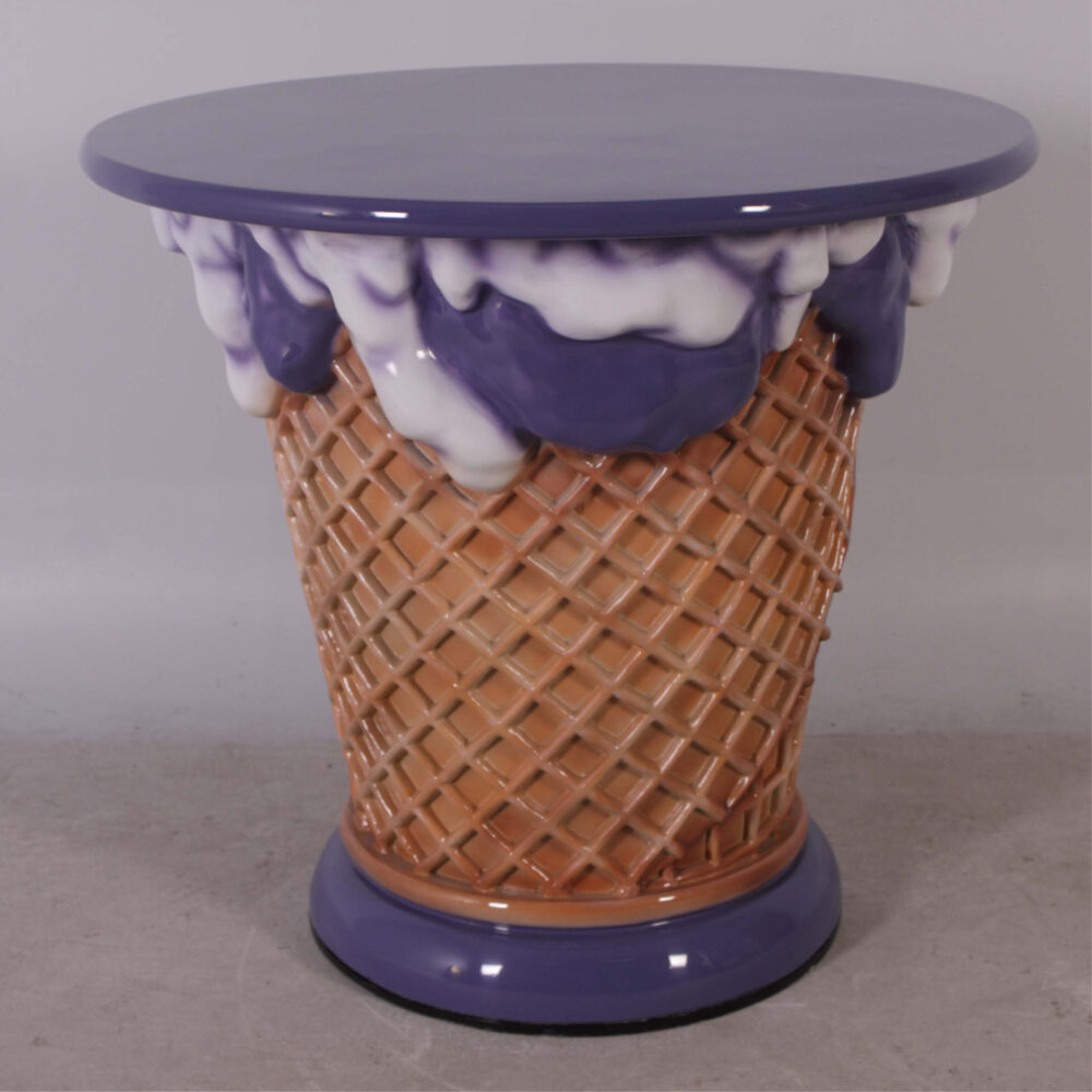 Ice Cream Table - side view-130019-UBE or purple colour