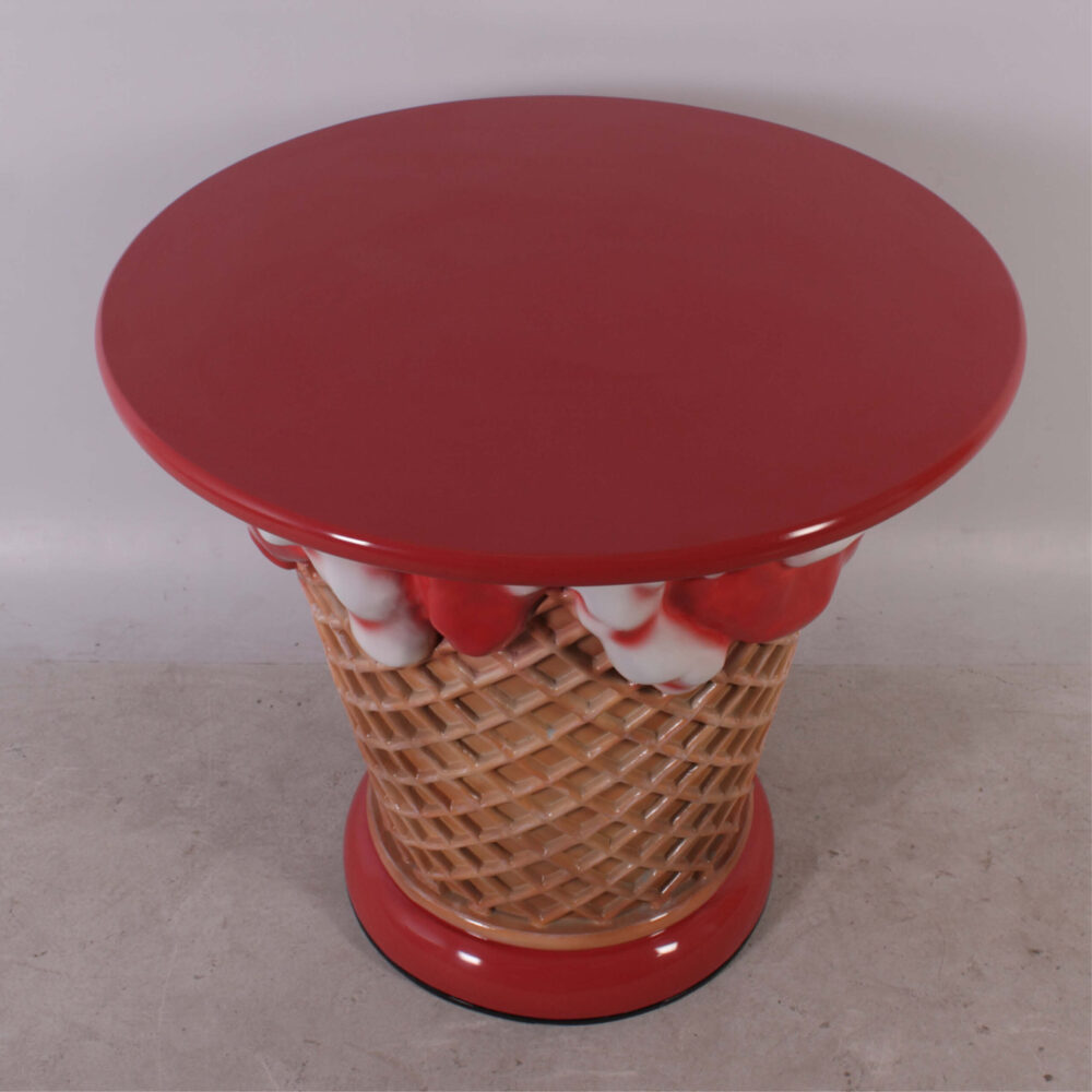 Ice Cream Table - Side view showing top view 130019strawberry