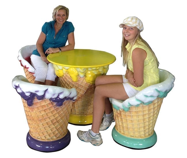 Ice Cream Set Chair Table With Girl