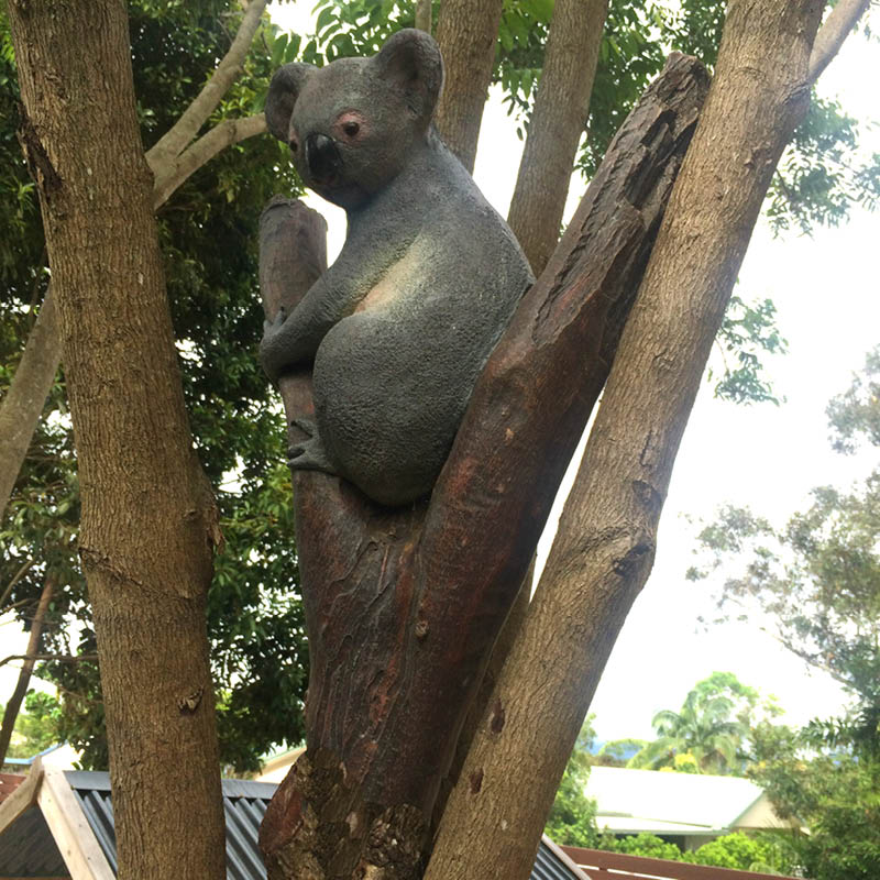 Natureworks Australia Koala in tree fork 090051-installed Child's world child care centre-side view