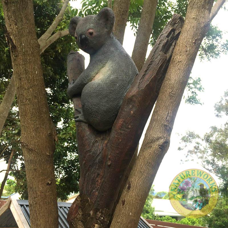 Natureworks Australia Koala in tree fork 090051-installed Child's world child care centre-side view
