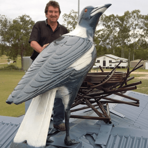 Natureworks Australia Larger Than Life size Birds Magpie Giant on Roof Image