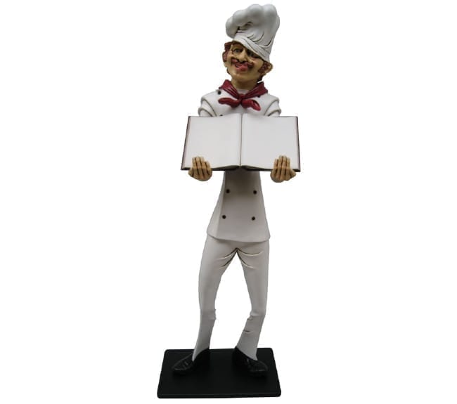 Life size Chef Statue With Menu Holder display restaurant display ft