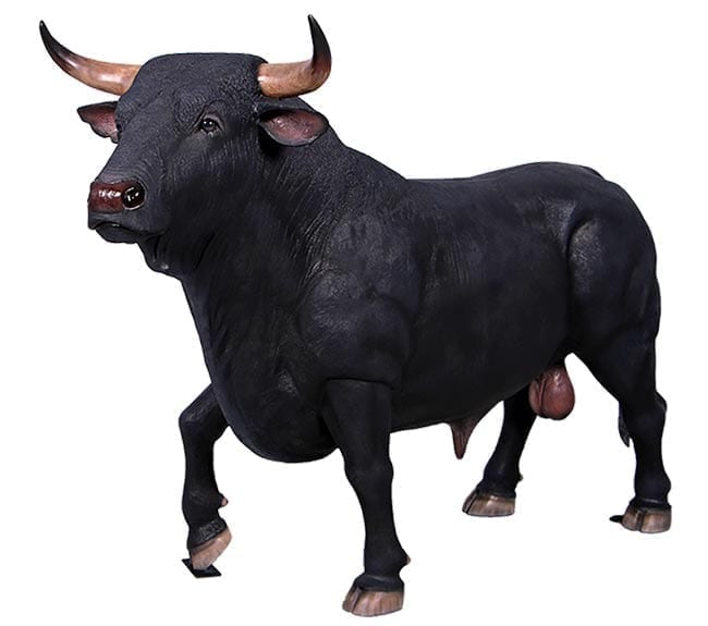 Life Size Fibreglass Spanish Bull Sculpture Black