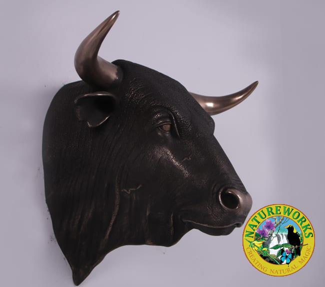 Life Size Spanish Bull Wall mount ImperialBronze