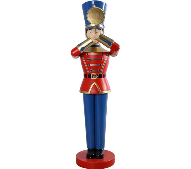 Life Size Toy Soldier with Trumpet Outdoor Christmas Decorations