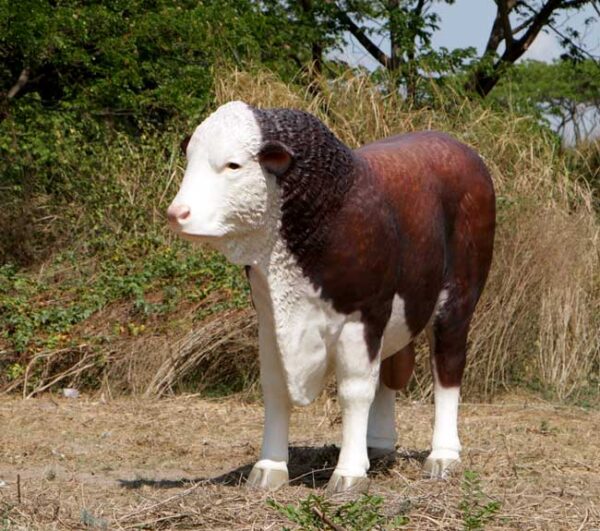 Lifesize Hereford Bull Statue