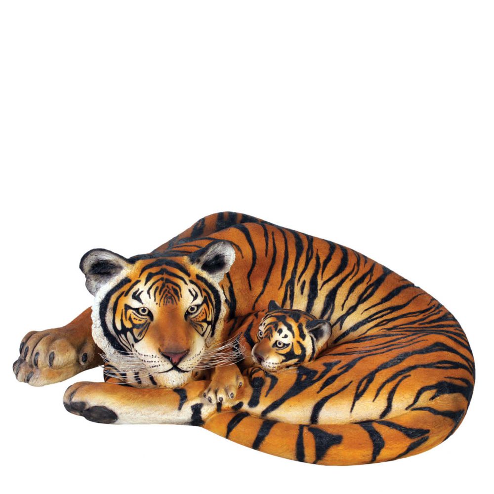 Bengal Tigress Resting With Cub