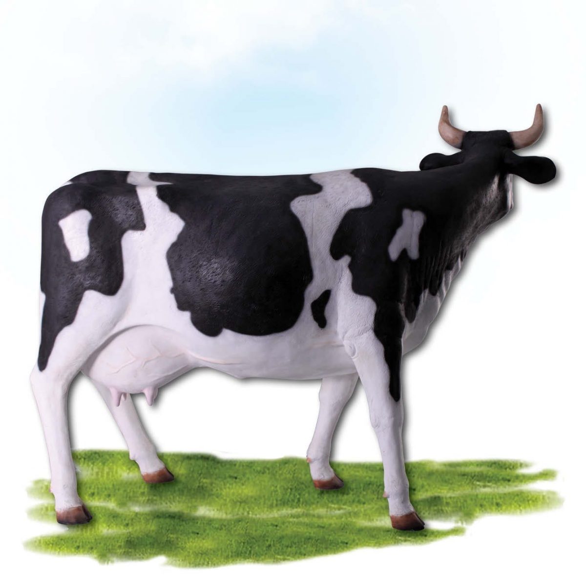 Friesian Cow - Head Up With Horns Sculpture - Australia