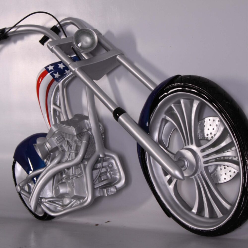 Chopper motorbike replica wall decor for sale shown on wall