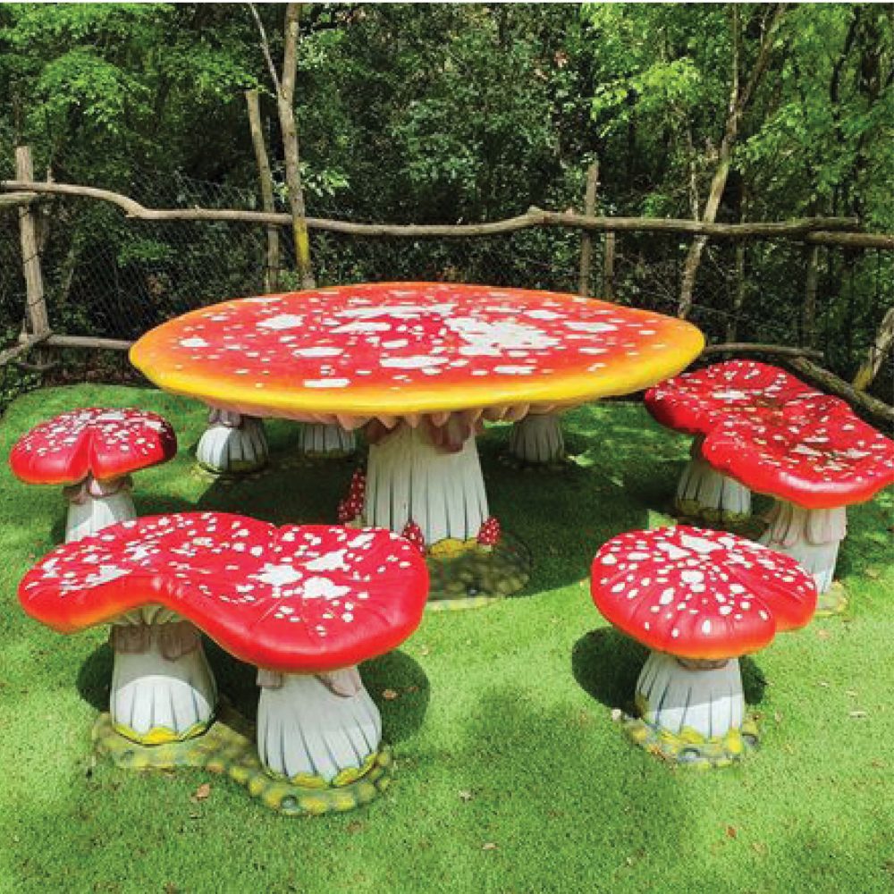 Mushroom Table and Chair setting - durable and light weight