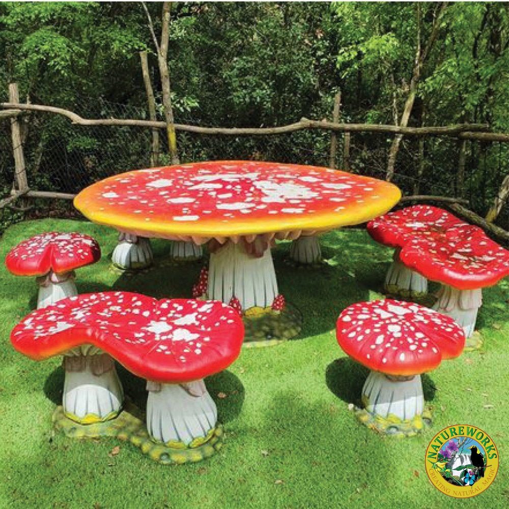 Natureworks Australia Mushroom Table and Chair setting - durable and light weight
