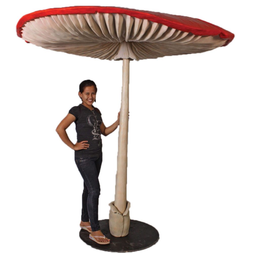Mushroom Umbrella - Giant - 3m high - 100108_ with lady and fairy on mushroom