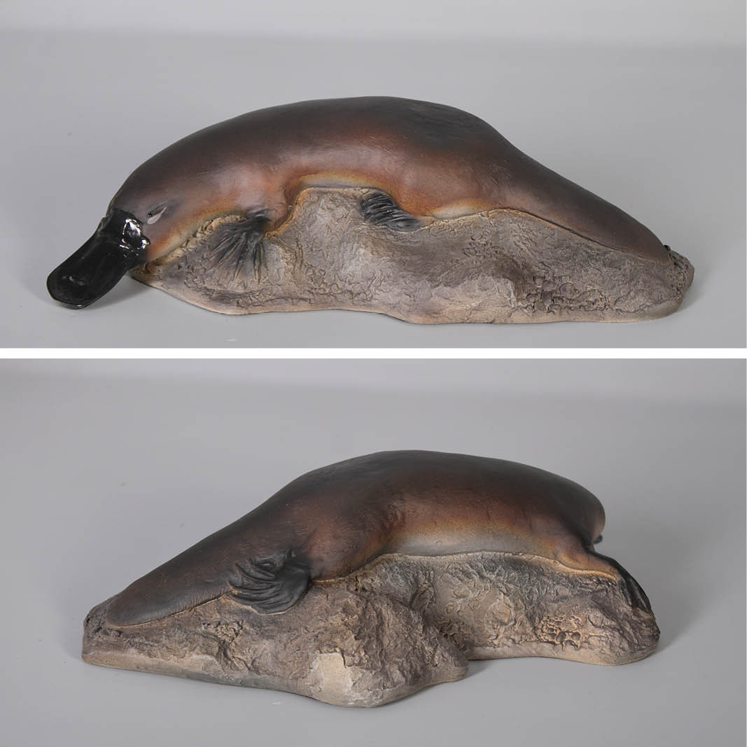 Natureworks Australia Natureworks Australian Mammals_Platypus on Rock-Small_100113- V5 side views