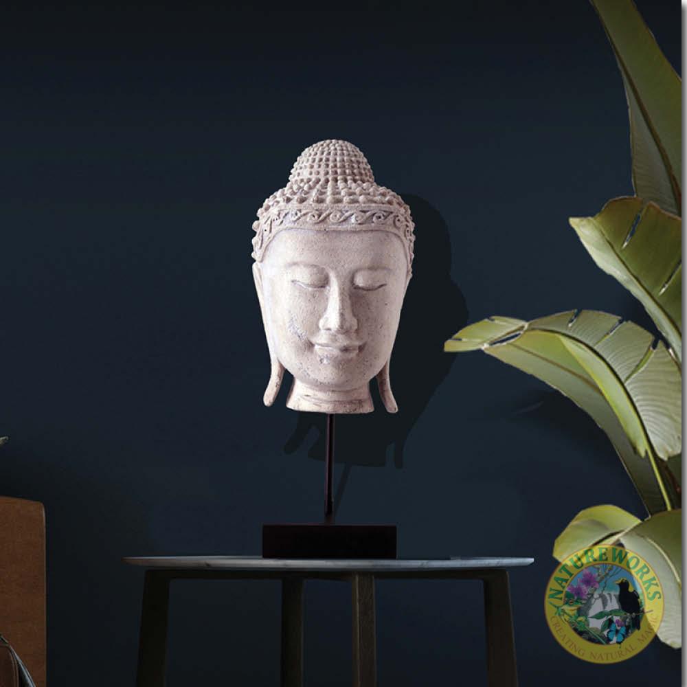 Natureworks Australia Angkor Wat Buddha head on base - Roman stone finish - 090043RS