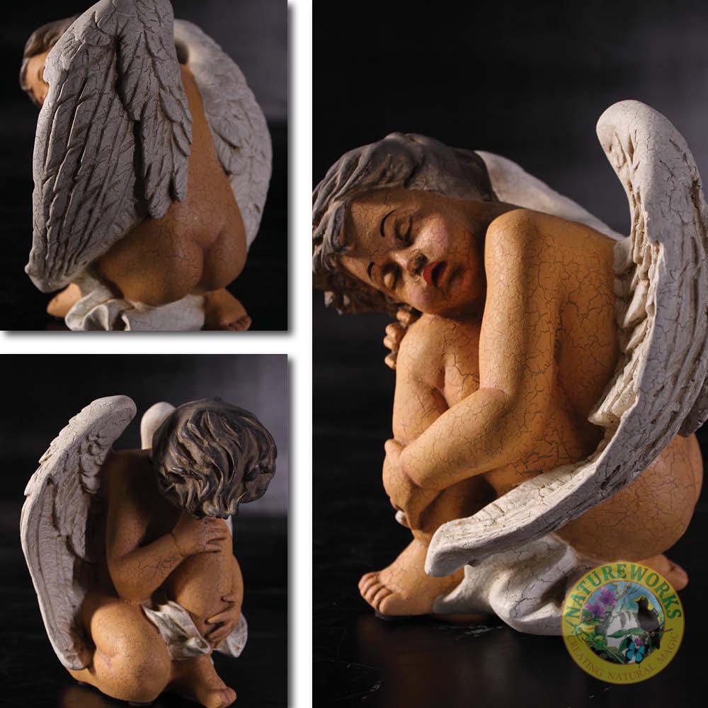 Natureworks Australia Cherub sleeping - Antique cracked finish - 010302AC