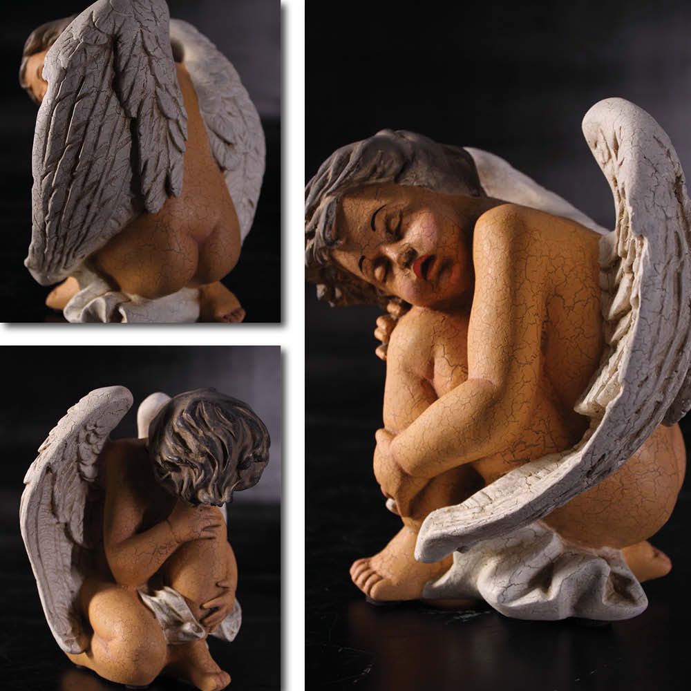 Natureworks Australia Cherub sleeping - Antique cracked finish - 010302AC