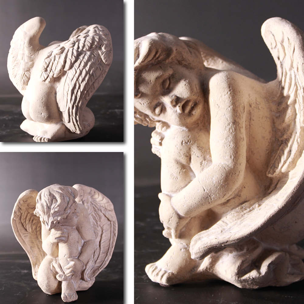 Natureworks Australia Cherub sleeping - roman stone finish - 010302RS - various views