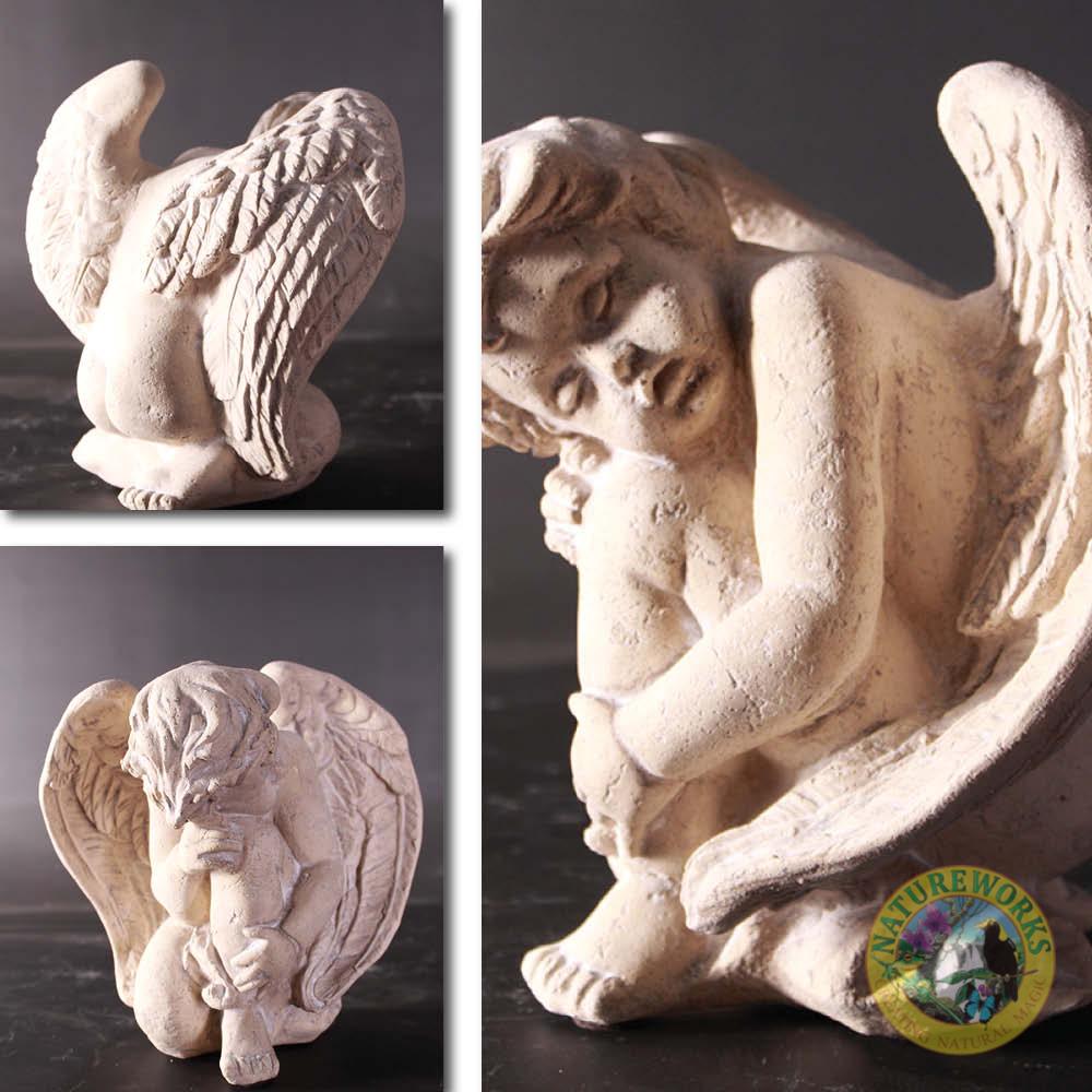 Natureworks Australia Cherub sleeping - roman stone finish - 010302RS - various views