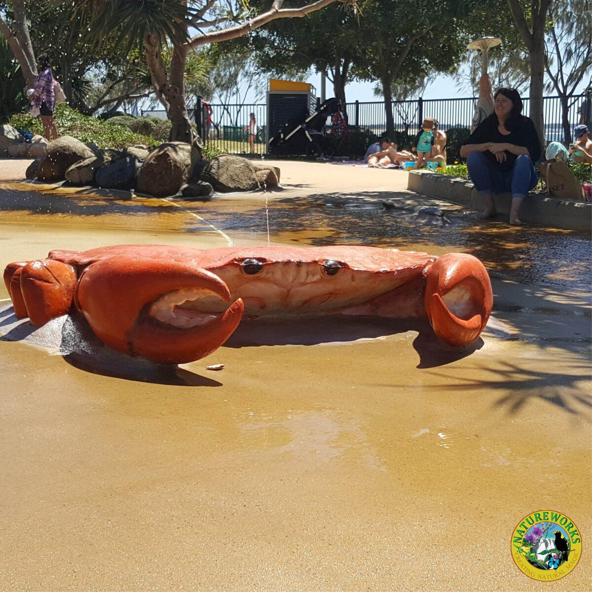 Natureworks Australia Crab 6ft - 100013 - Shown in Browadwater parklands water play- with children - showing front view