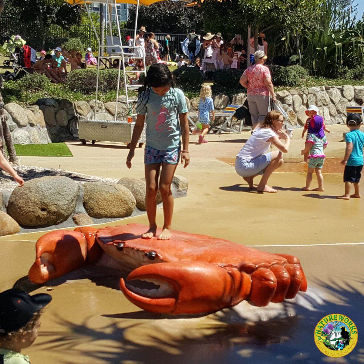 Natureworks Australia Crab 6ft - 100013 - Shown in Browadwater parklands water play- with children