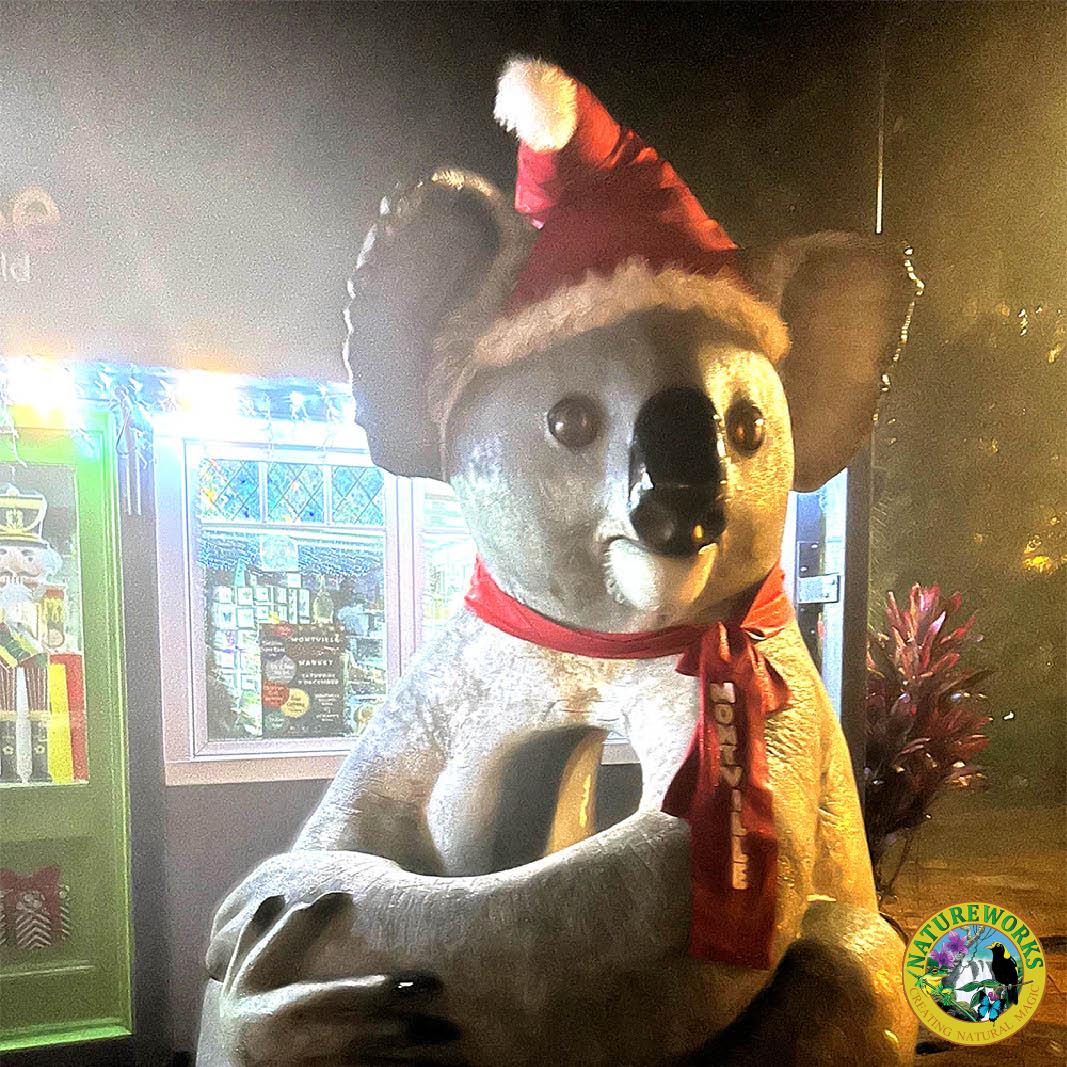 Natureworks Australia Cuddle the Koala - Shown with a Christmas hat - customer photo Montville Queensland Australia