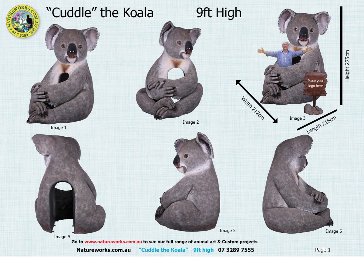 Natureworks Australia Natureworks Cuddle the Koala various views