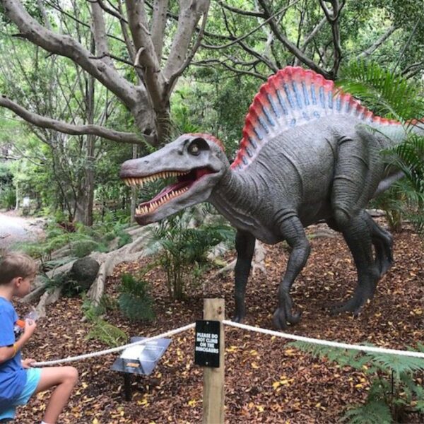 Spinosaurus Dinosaur Sculpture - outside ain exibit - Currumbin Sanctuary - 120030