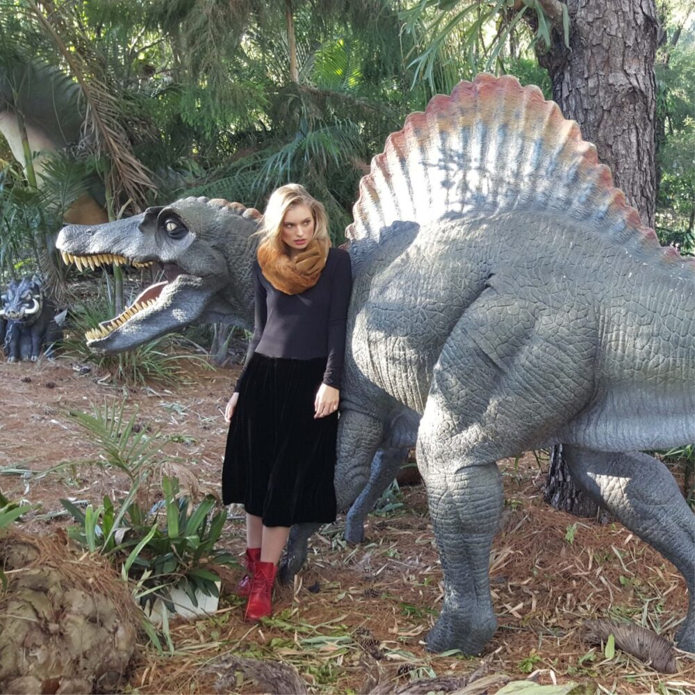 Spinosaurus Dinosaur Sculpture - outside at Natureworks studio - 120030