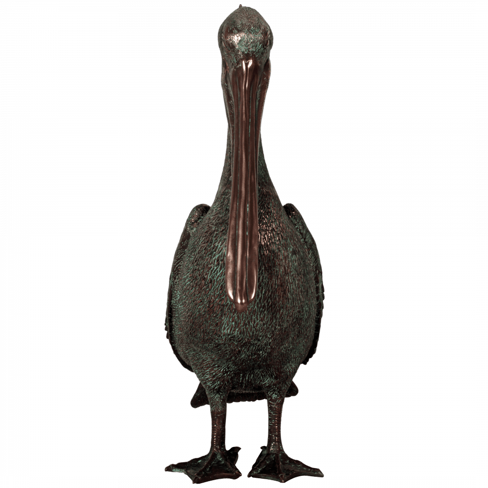 Pelican standing - life-size - bronze finish