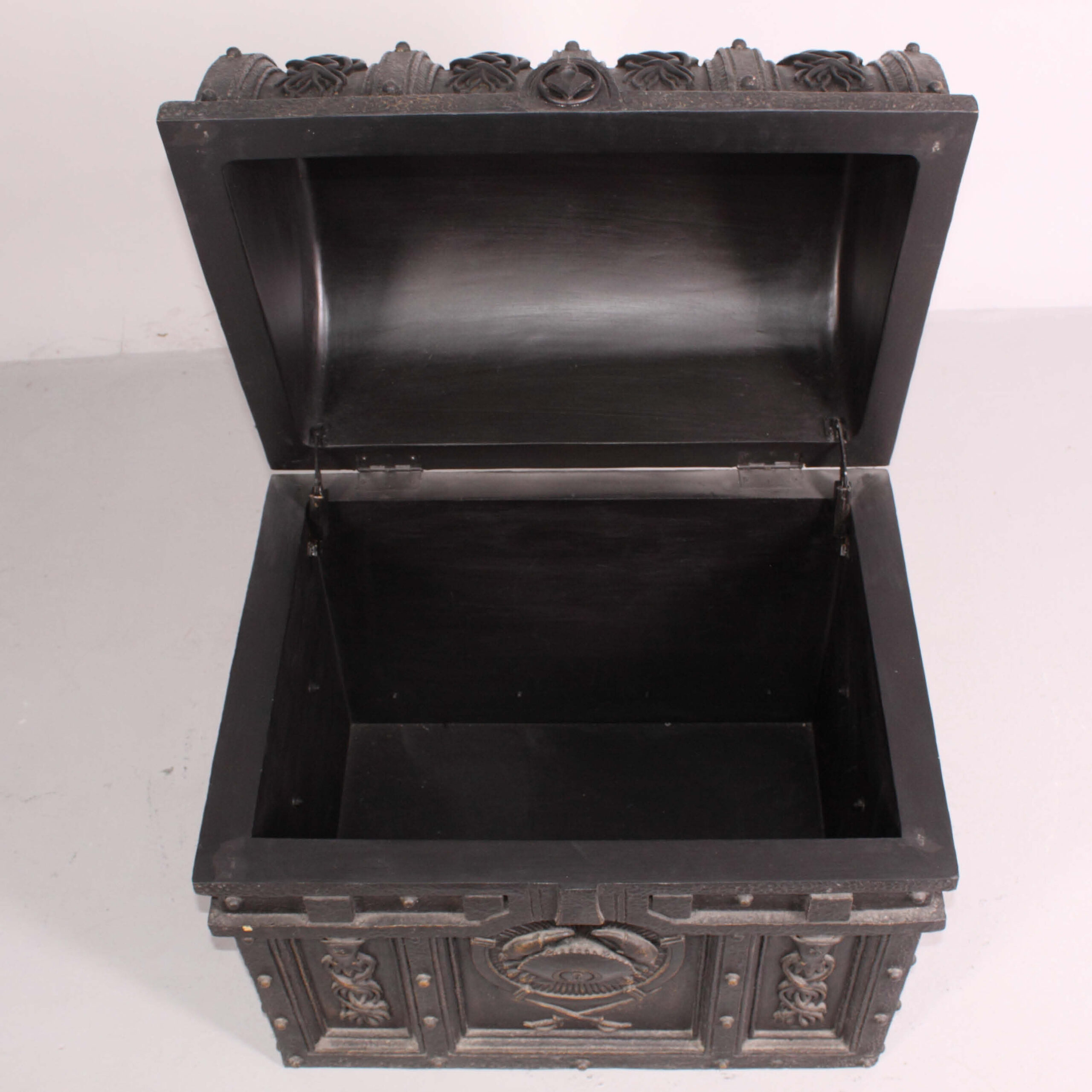 Natureworks Australia Pirate treasure chest - life-size prop with hinged list - showning top view - SKU 080029