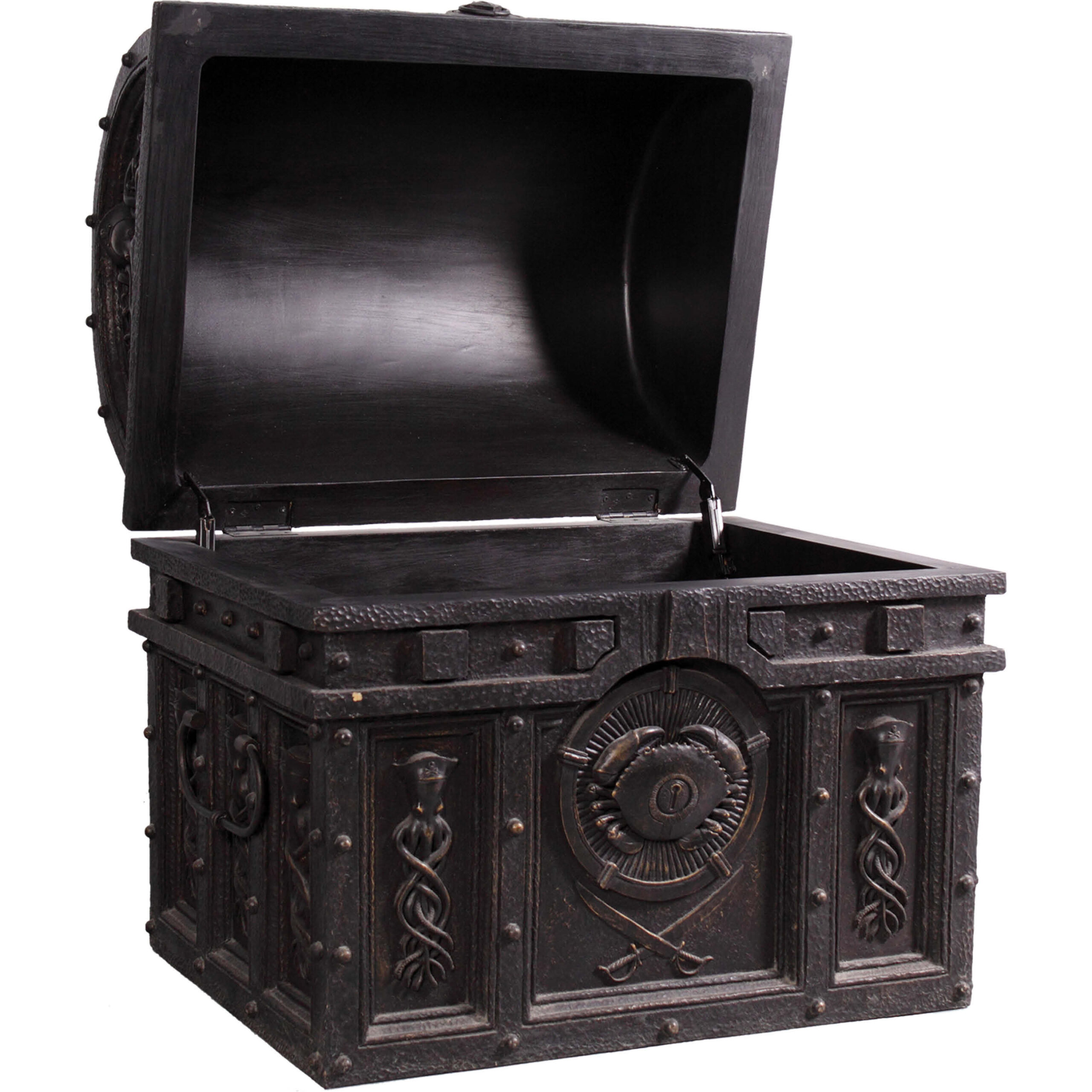 Natureworks Australia Pirate treasure chest - life-size prop with hinged list - shown in open view - SKU 080029