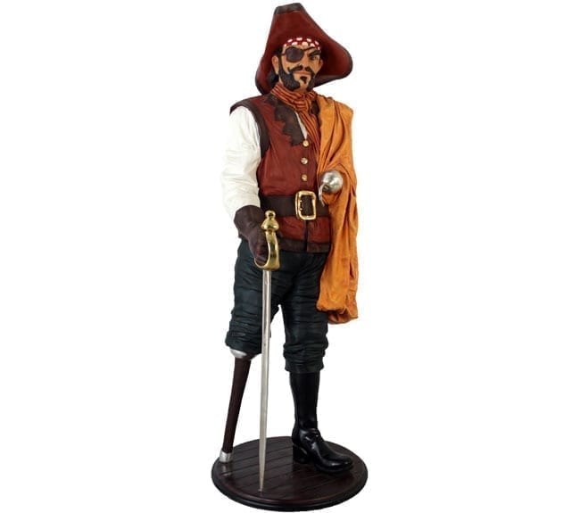 Pirate Captain Wooden Leg Statue